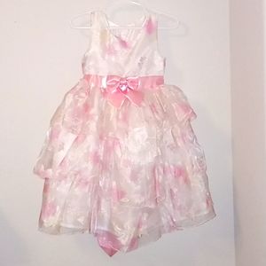 Pink Floral, bottom layered dress